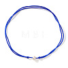 Imitation Pearl White Potato Pendant Adjustable Waxed Cord Necklaces for Women OH8963-3-1