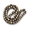 Electroplated Natural Lava Rock Beads Strands G-A256-D01-01D-3