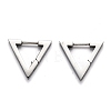 Tarnish Resistant 304 Stainless Steel Triangle Huggie Hoop Earrings STAS-H156-02B-P-1