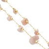 Natural Sunstone Chip Handmade Link Chain Necklaces NJEW-JN05811-03-5