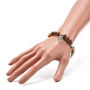 Reiki Natural Amazonite & Wenge Wood Beads Stretch Bracelet BJEW-JB06896-01-3
