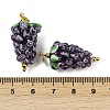 304 Stainless Steel with Handmade Lampwork Pendants STAS-Q352-02G-D-3