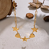 304 Stainless Steel Star Heart Link Chain Necklaces for Women UT7445-2