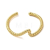 Rack Plating Brass Wave Open Cuff Rings RJEW-C081-05G-2