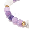 Natural Weathered Agate(Dyed) & Howlite Round Beaded Stretch Bracelet BJEW-JB08087-02-4