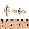 Brass Micro Pave Cubic Zirconia Pendants KK-P350-03G-3