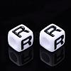 Acrylic Horizontal Hole Letter Beads PL37C9129-R-2