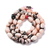 Natural Pink Zebra Jasper Beads Strands G-G146-A21-01-3