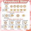48Pcs 12 Colors 1-Hole Alloy Rhinestone Shank Buttons BUTT-GA0001-43G-2
