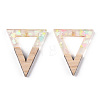 Transparent Resin & White Wood Pendants RESI-N039-29-3