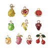 Craftdady 10Pcs 10 Style Golden Alloy Enamel Pendants ENAM-CD0001-22-1