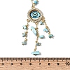 Boho Brass Resin Evil Eye Pendant Necklaces with Dyed Natural Howlite Chip Tassel NJEW-L014-03G-5