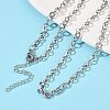 304 Stainless Steel Rolo Chain Necklaces NJEW-Z102-01P-1