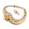 Golden Plated Brass Micro Pave Clear Cubic Zirconia Charms ZIRC-L097-033B-G-2