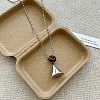 304 Stainless Steel & Natural Tiger Eye Pendant Necklaces WG0593E-02-1