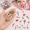 70Pcs 7 Styles Magic Girl Theme Alloy Pendants TIBEP-SC0003-65-3