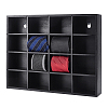 15-Grid Bamboo Wall-Mounted Tie Organizer Holder with 6 Adjustable Dividers AJEW-WH0609-920A-1