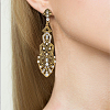 2 Pairs 2 Colors Crystal Rhinestone Teardrop Dangle Stud Earrings EJEW-AN0001-77-4