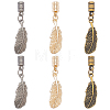 12Pcs 3 Colors Alloy Cord Ends FIND-GF0009-09-7