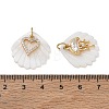 Natural Freshwater Shell & Brass & Clear Cubic Zirconia Pendants PALLOY-JF06026-3
