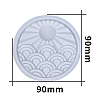 DIY Flat Round with Sun & Wave Cup Mat Food Grade Silicone Molds SIMO-PW0001-124A-2