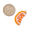 TOHO Glass Seed Beaded Orange Pendants PALLOY-MZ01125-2
