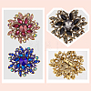 3Pcs 3 Colors Rhinestone Flower Brooch Pin JEWB-FI0001-01-3