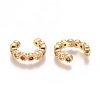 Golden Plated Brass Micro Pave Cubic Zirconia Cuff Earrings EJEW-L244-22A-2