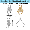 100Pcs 2 Colors Stainless Steel Ice Pick Pinch Bails STAS-SC0005-70-2