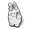 Cartoon Camping Rabbit Enamel Pins JEWB-Q036-01G-1