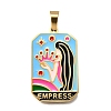 Tarot 304 Stainless Steel Enamel Pendants STAS-M119-09S-G-1