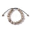 10mm Round Natural Maifanite Braided Bead Bracelets BJEW-C067-01C-06-2