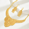 Alloy Hollow Statement Teardrop Necklace & Earrings Sets for Middle Eastern Bride HM4557-1