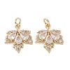 Rack Plating Brass Clear Cubic Zirconia Pendants KK-B078-02G14-01-1