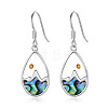 304 Stainless Steel Abalone Shell Teardrop Dangle Earrings for Women WGADE86-01-1