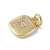 Rack Plating Brass Micro Pave CLear Cubic Zirconia Charms KK-E110-14G-F-2