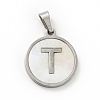 304 Stainless Steel with White Shell Pendants STAS-G268-01T-P-2