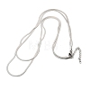 304 Stainless Steel Flat Snake Chain Double Chain Necklaces NJEW-Q039-01P-4