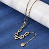 Brass Micro Pave Clear Cubic Zirconia Geometric Pendant Y Tassel Necklaces NJEW-P350-01D-G-1
