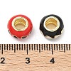 Brass Enamel European Beads KK-P345-01G-M-3
