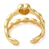 Heart Brass Open Cuff Ring for Women RJEW-Z070-05G-03-3