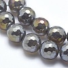 Electroplated Natural Agate Beads Strands G-O164-01A-6mm-3