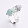 Natural Fluorite Finger Rings X-RJEW-P120-A04-2