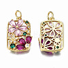 Brass Micro Pave Cubic Zirconia Pendants LS-ZIRC-Q200-010-NF-2