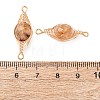 Heated Natural Yellow Quartz Faceted Flat Round Links Connector Charms with Copper Herringbone Wire-Wrapped KK-Z152-09G-03-3
