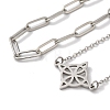 304 Stainless Steel Paperclip Chains & Cable Chain Bracelet Sets AJEW-U005-05B-P-3