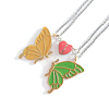 2Pcs Alloy Enamel Magnetic Luminous Butterfly Pendant Friendship Couple Necklaces FS-WG3F676-04-1