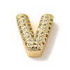 Brass Micro Pave Clear Cubic Zirconia Charms ZIRC-C009-01G-V-1