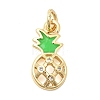 Brass Pave Clear Cubic Zirconia Pendants KK-G554-12G-1