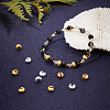 200Pcs 2 Colors Textured Brass Crimp Beads Covers KK-DC0001-22-6